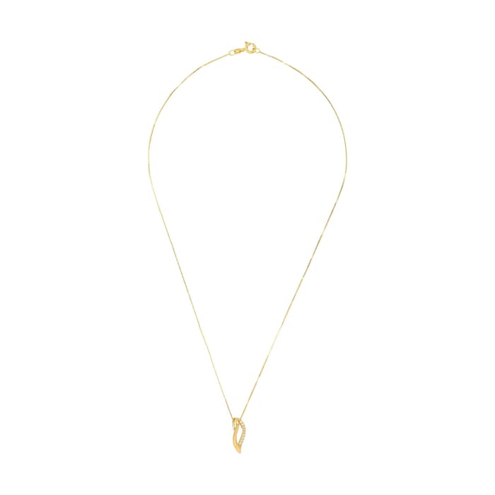 AMOR 14ct Yellow Gold Cubic Zirconia Pendant Necklace