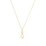 AMOR 14ct Yellow Gold Cubic Zirconia Loop Design Pendant Necklace