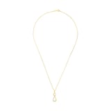 AMOR 14ct Yellow Gold Cubic Zirconia Loop Design Pendant Necklace