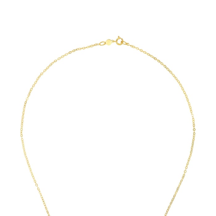 AMOR 14ct Yellow Gold Cubic Zirconia Loop Design Pendant Necklace