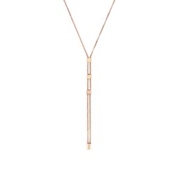 37970241 - Rose Gold Coloured Sterling Silver Anchor Chain Drop Pendant Necklace