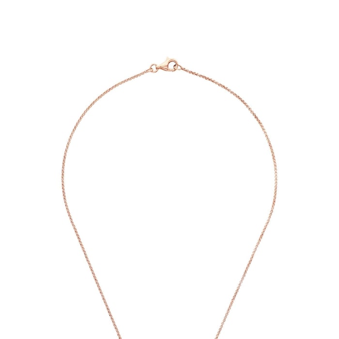 AMOR Rose Gold Coloured Sterling Silver Anchor Chain Drop Pendant Necklace