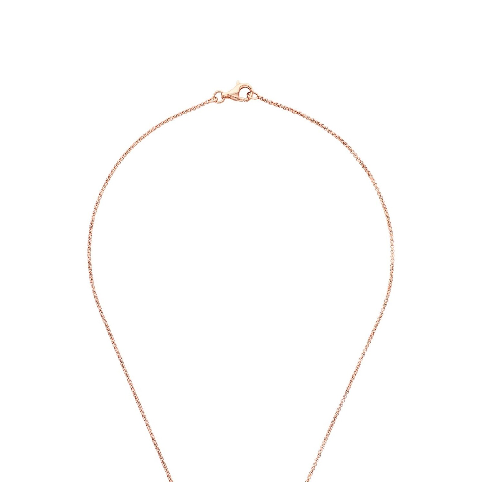 AMOR Rose Gold Coloured Sterling Silver Anchor Chain Drop Pendant Necklace