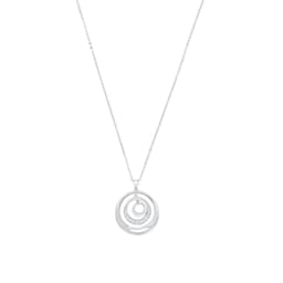 37970243 - Silver Cubic Zirconia Triple Circle Pendant Necklace