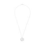 AMOR Silver Cubic Zirconia Triple Circle Pendant Necklace