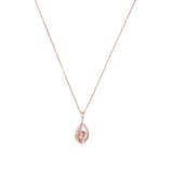 AMOR Rose Gold Coloured Sterling Silver Cubic Zirconia Swirl Pendant Necklace