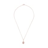 AMOR Rose Gold Coloured Sterling Silver Cubic Zirconia Swirl Pendant Necklace