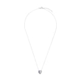 AMOR Silver Blue Stone Heart Pendant Necklace