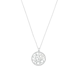 37970247 - Silver Cubic Zirconia Loop Pendant Necklace
