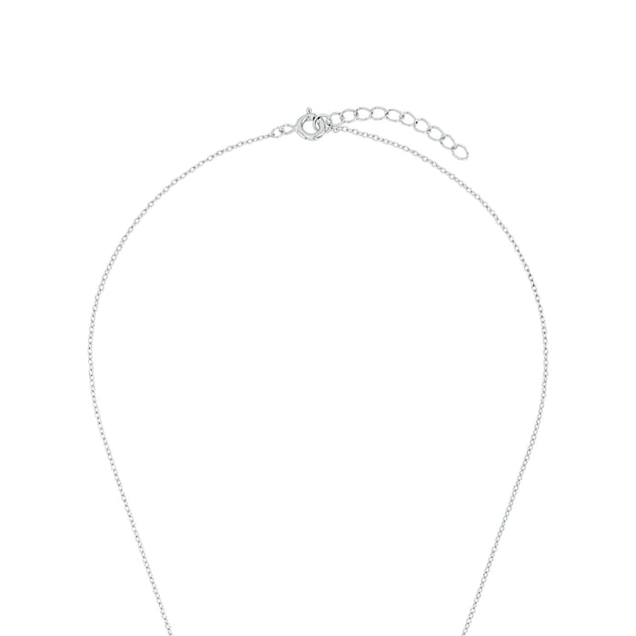 AMOR Silver Cubic Zirconia Loop Pendant Necklace