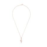 AMOR Rose Gold Coloured Sterling Silver Cubic Zirconia Music Note Pendant Necklace