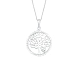 AMOR Silver Tree Pendant Necklace