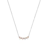 AMOR Silver Bi Colour Heart & Cubic Zirconia Necklace