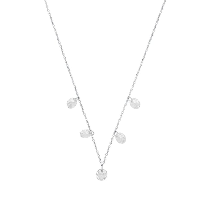 AMOR Silver Cubic Zirconia Stone Necklace