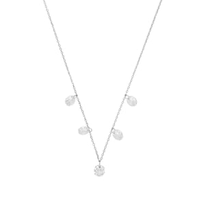 AMOR Silver Cubic Zirconia Stone Necklace