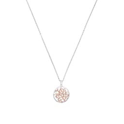 37970256 - Siver Cubic Zirconia Floral Pendant Necklace