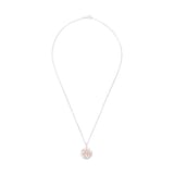 AMOR Siver Cubic Zirconia Floral Pendant Necklace