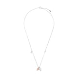 AMOR Silver Double Leaf Pendant Necklace