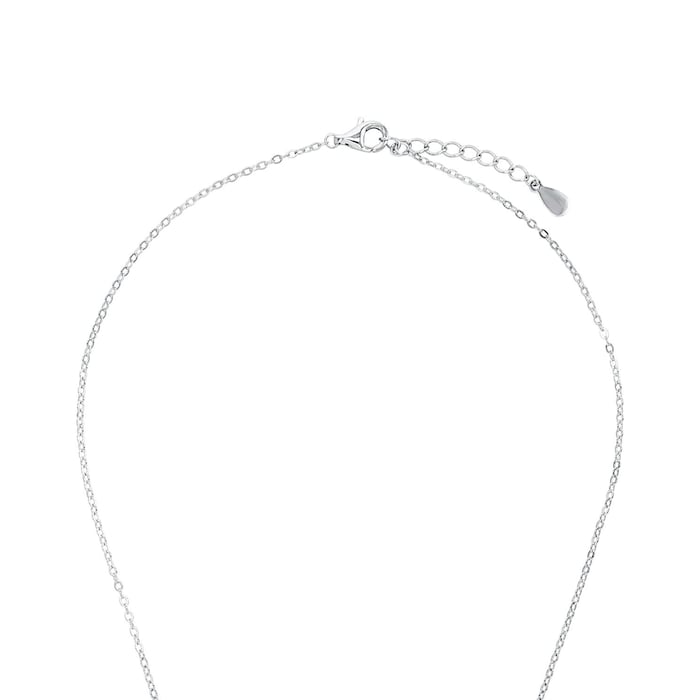 AMOR Silver Double Leaf Pendant Necklace