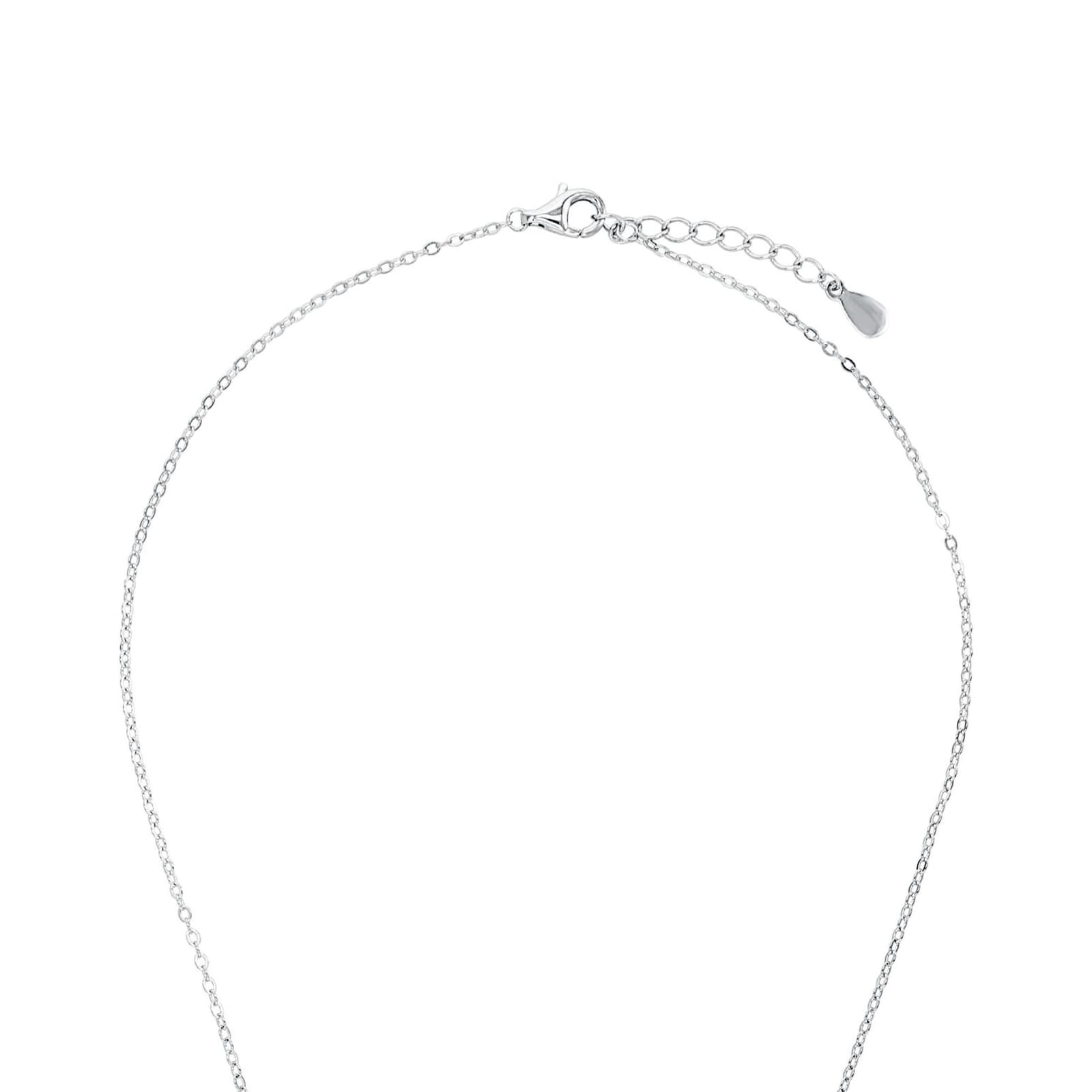 AMOR Silver Double Leaf Pendant Necklace