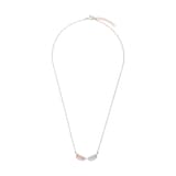 AMOR Silver Bi Colour Double Leaf Pendant Necklace