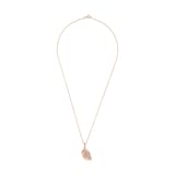 AMOR Rose Gold Coloured Sterling Silver Cubic Zirconia Leaf Pendant Necklace