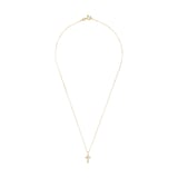 AMOR 9ct Yellow Gold Cubic Zirconia Cross Pendant Necklace