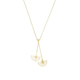 AMOR 9ct Yellow Gold Leaf Design Pendant Necklace