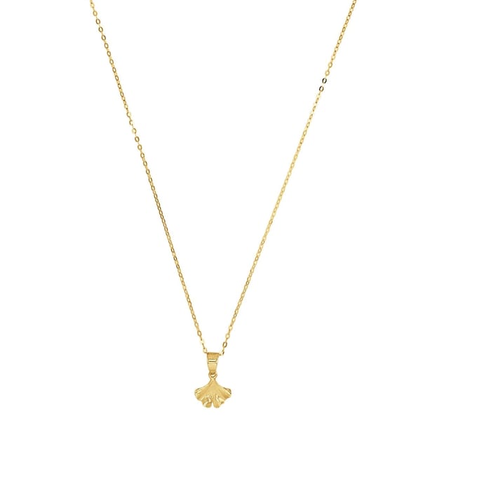 AMOR 9ct Yellow Gold Petal Pendant Necklace