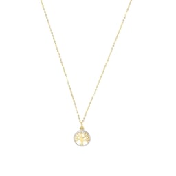 37970274 - 9ct Yellow Gold Bi Colour Tree Pendant Necklace