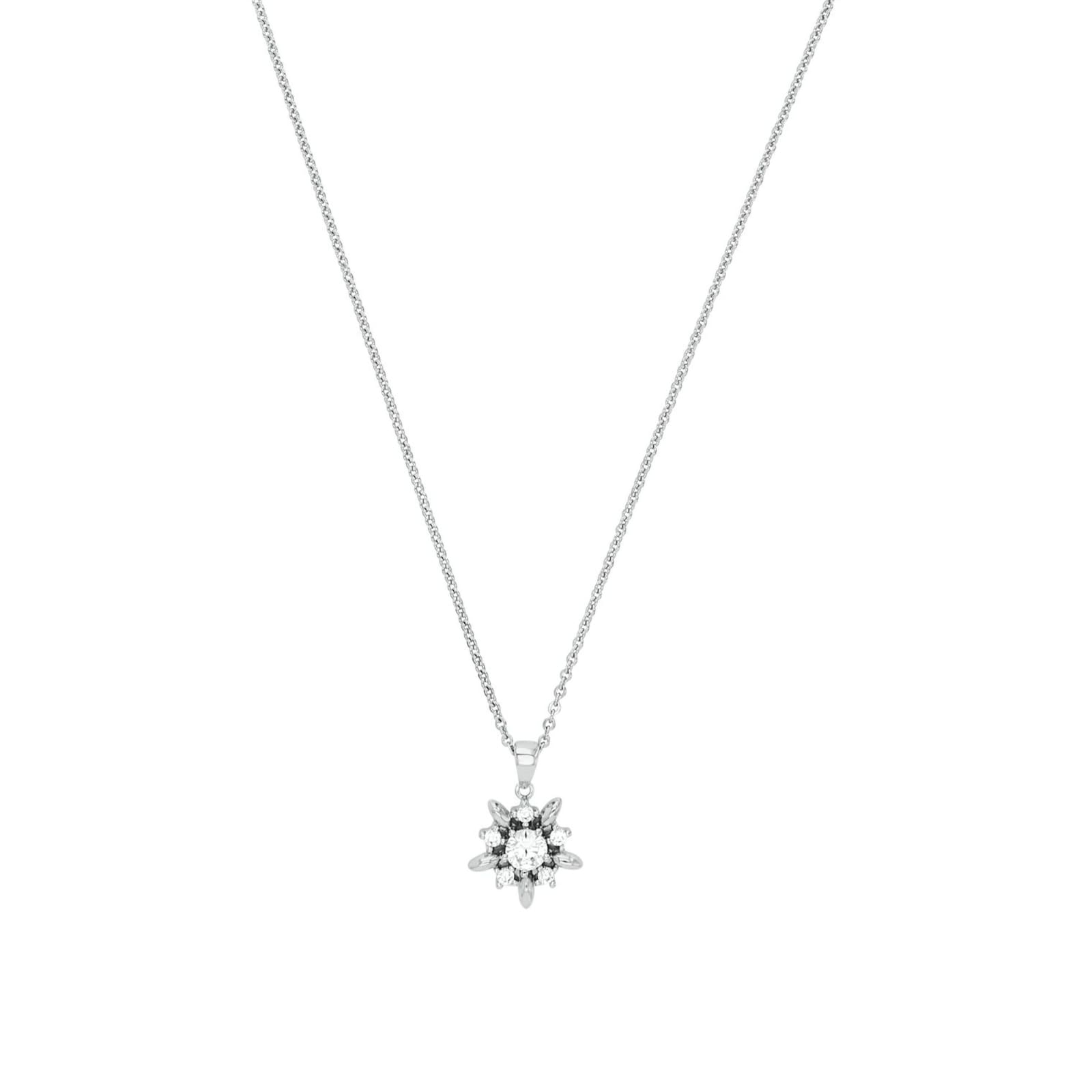 AMOR Silver Cubic Zirconia Star Pendant Necklace