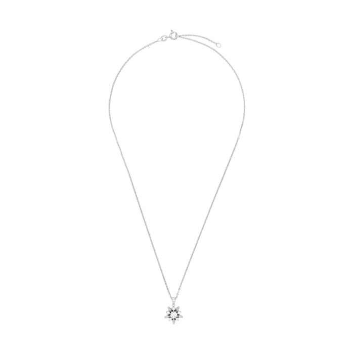 AMOR Silver Cubic Zirconia Star Pendant Necklace