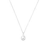 AMOR Silver Cubic Zirconia Pear Cut Pendant Necklace