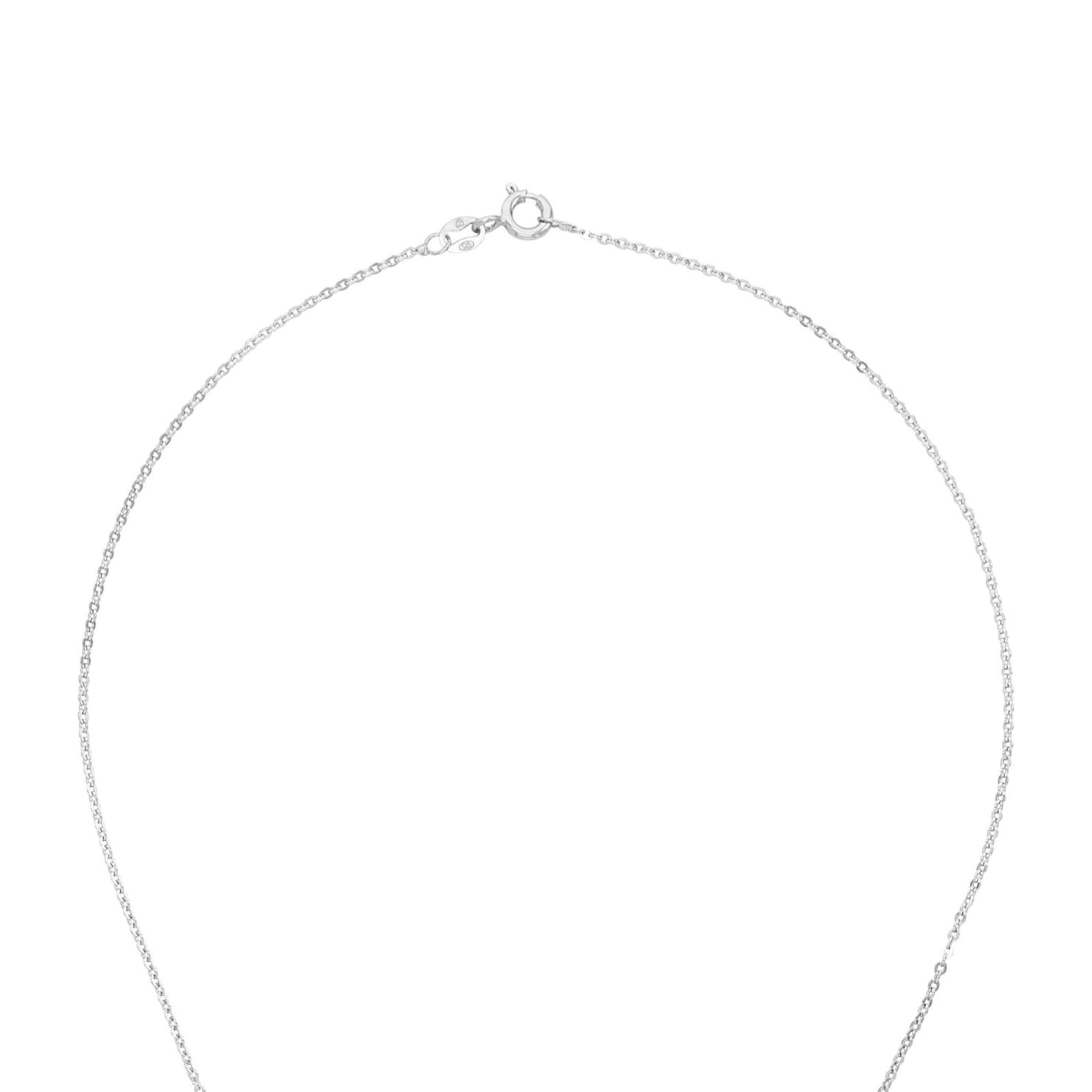 AMOR Silver Cubic Zirconia Floral Pendant Necklace AMOR Silver Cubic Zirconia Floral Pendant Necklace