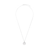 AMOR Silver Cubic Zirconia Heart & Double Loop Pendant Necklace