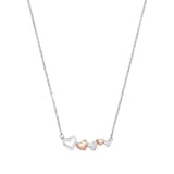 AMOR Silver Cubic Zirconia 5 Heart Pendant Necklace