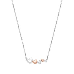37970284 - Silver Cubic Zirconia 5 Heart Pendant Necklace