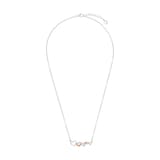 AMOR Silver Cubic Zirconia 5 Heart Pendant Necklace