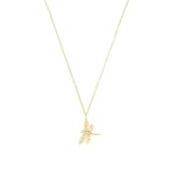 AMOR 9ct Yellow Gold Cubic Zirconia Dragonfly Pendant Necklace