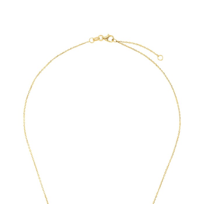 AMOR 9ct Yellow Gold Double Circle Pendant Necklace