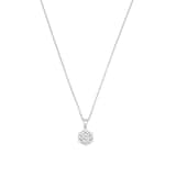 AMOR Silver Cubic Zirconia Custer Round Pendant Necklace