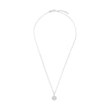 AMOR Silver Cubic Zirconia Custer Round Pendant Necklace