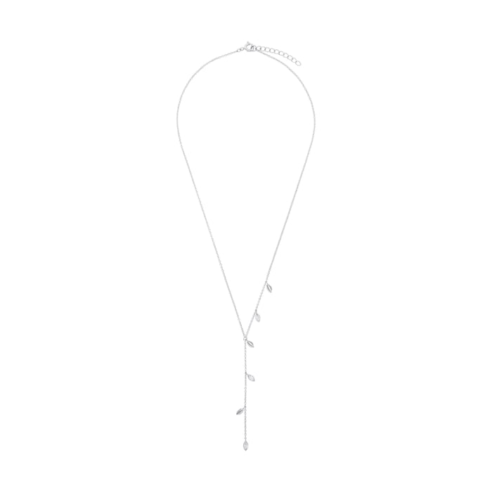 AMOR Silver Cubic Zirconia Drop Necklace