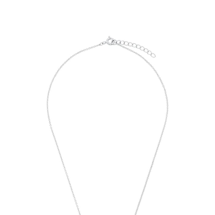 AMOR Silver Cubic Zirconia Drop Necklace