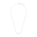 AMOR Silver Cubic Zirconia Round Bar Necklace