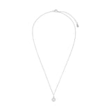 AMOR Silver Cubic Zirconia Round Halo Pendant Necklace