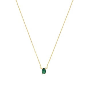 AMOR Silver Green Stone Pendant Necklace