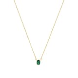 AMOR Silver Green Stone Pendant Necklace