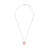 AMOR Silver Cubic Zirconia Floral Pendant Necklace