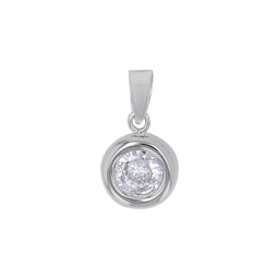 37970299 - 9ct White Gold Cubic Zirconia Circle Pendant
